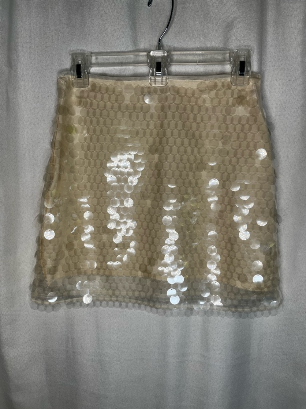 Anthropologie WAYF Cream Sequin Mini Skirt Size XS - Excellent Condition - Picture 4 of 12
